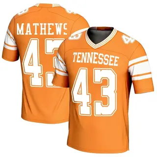 Game Men's Jackson Mathews Tennessee Volunteers Replica Football Jersey - Orange