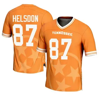 Game Men's Joshua Helsdon Tennessee Volunteers Replica Icon Print Football Jersey - Orange