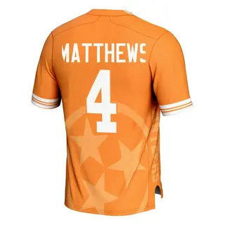 Game Men's Mike Matthews Tennessee Volunteers Replica Icon Print Football Jersey - Orange