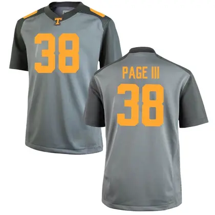 Game Men's Solon Page III Tennessee Volunteers College Jersey - Gray
