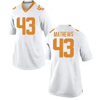 Game Women's Jackson Mathews Tennessee Volunteers Nike College Jersey - White