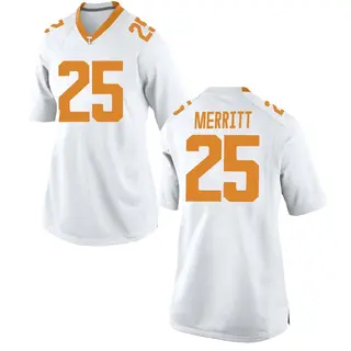 Game Women's Timothy Merritt Tennessee Volunteers Nike College Jersey - White