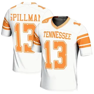 Game Youth Edwin Spillman Tennessee Volunteers Replica 2nd Football Jersey - White