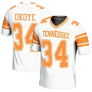 Game Youth Emmanuel Okoye Tennessee Volunteers Replica 2nd Football Jersey - White