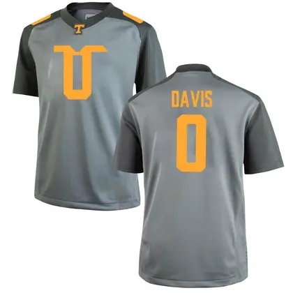 Game Youth Ethan Davis Tennessee Volunteers College Jersey - Gray