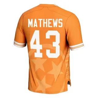 Game Youth Jackson Mathews Tennessee Volunteers Replica Icon Print Football Jersey - Orange