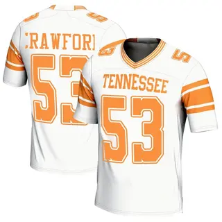Game Youth Jeremiah Crawford Tennessee Volunteers Replica 2nd Football Jersey - White