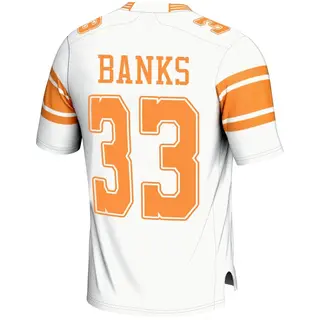 Game Youth Jeremy Banks Tennessee Volunteers Replica 2nd Football Jersey - White