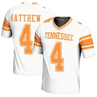 Game Youth Mike Matthews Tennessee Volunteers Replica 2nd Football Jersey - White