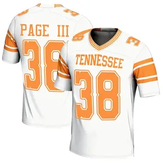 Game Youth Solon Page III Tennessee Volunteers Replica 2nd Football Jersey - White