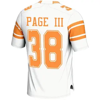 Game Youth Solon Page III Tennessee Volunteers Replica 2nd Football Jersey - White