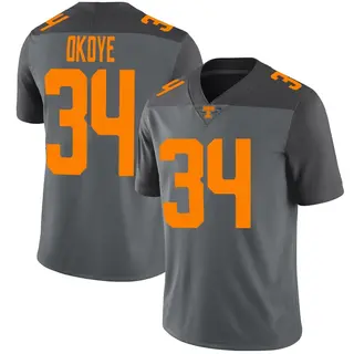 Limited Men's Emmanuel Okoye Tennessee Volunteers Nike Football Jersey - Gray