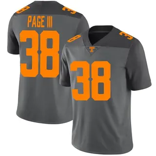 Limited Youth Solon Page III Tennessee Volunteers Nike Football Jersey - Gray