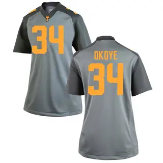 Replica Women's Emmanuel Okoye Tennessee Volunteers Nike College Jersey - Gray