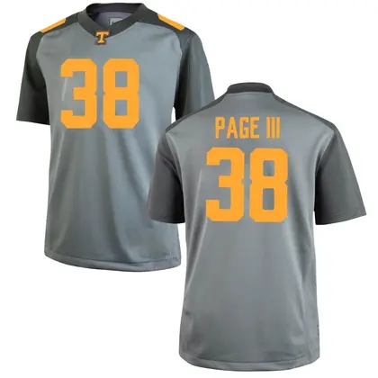 Replica Youth Solon Page III Tennessee Volunteers College Jersey - Gray